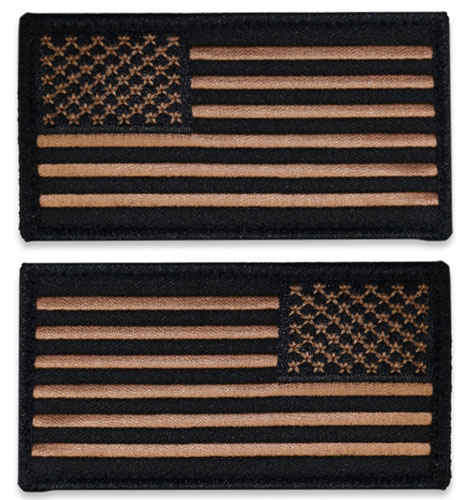Tactical Velcro US Flag Patch - Dark Tan