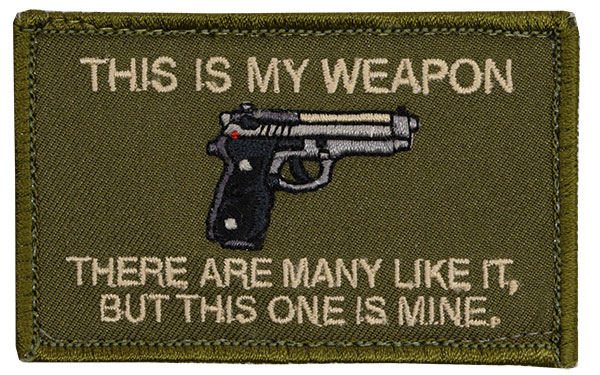This is My Weapon - Baretta 93R Embroidered Patch