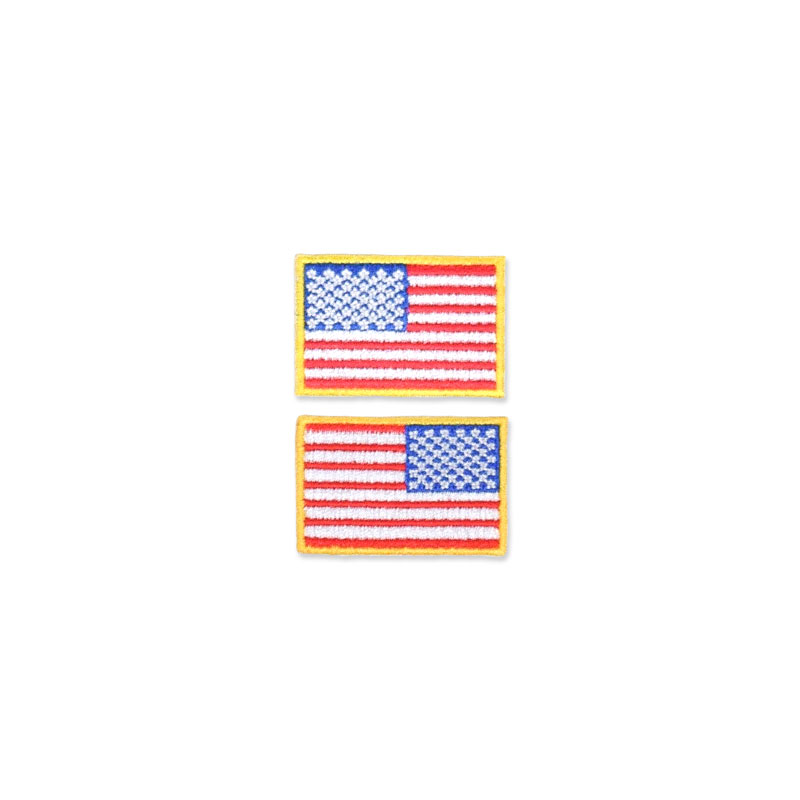 US Flag Patch - 1.5 x 1, Gold, Small Lapel
