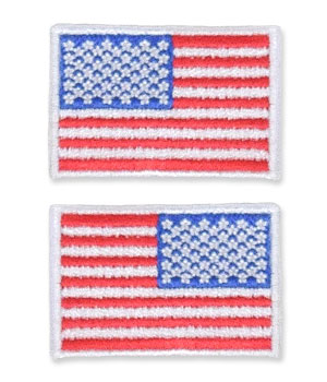 US Flag Patch - 1.5 x 1, White, Small Lapel