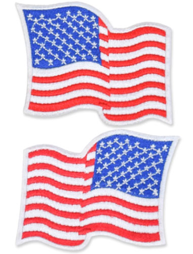 US Flag Patch - 3.5 x 2.25, Waving White, Standard Shoulder Size