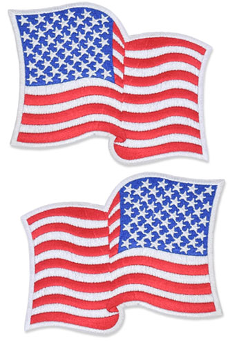 US Flag Patch - 4.5 x 3.5, Waving White, Large