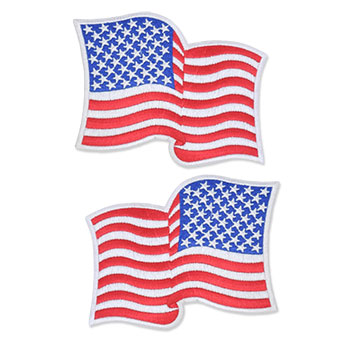 US Flag Patch - 4.5 x 3.5, Waving White, Large