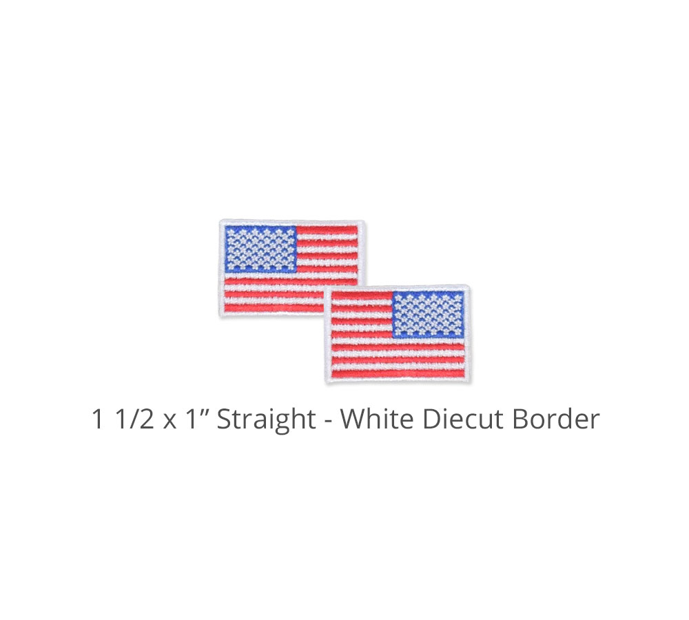 1-1/2 x 1 Straight w/ White Border
