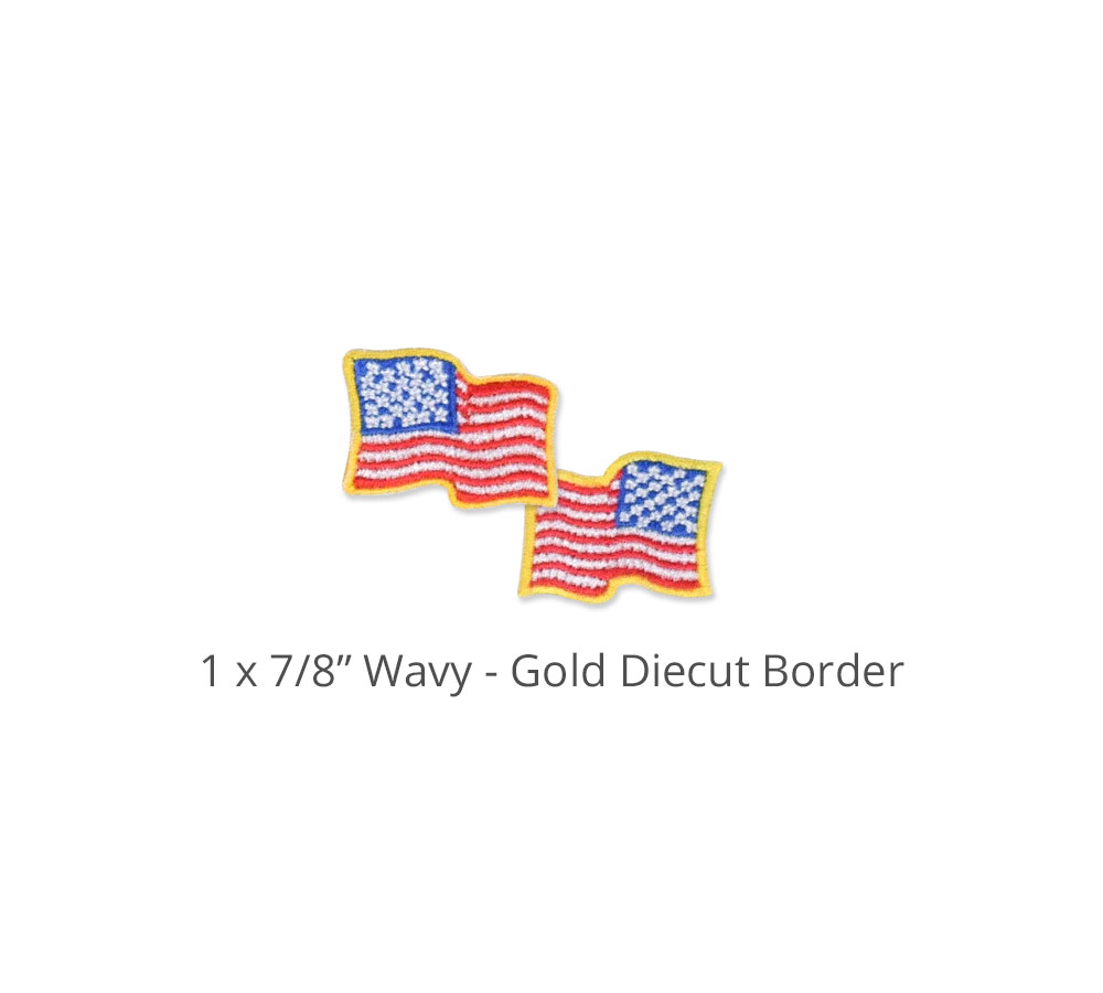 1 x 7/8 Wavy w/ Gold Border
