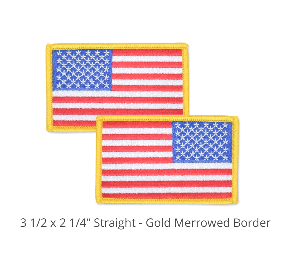 3-1/2 x 2-1/2 Straight w/ Gold Border