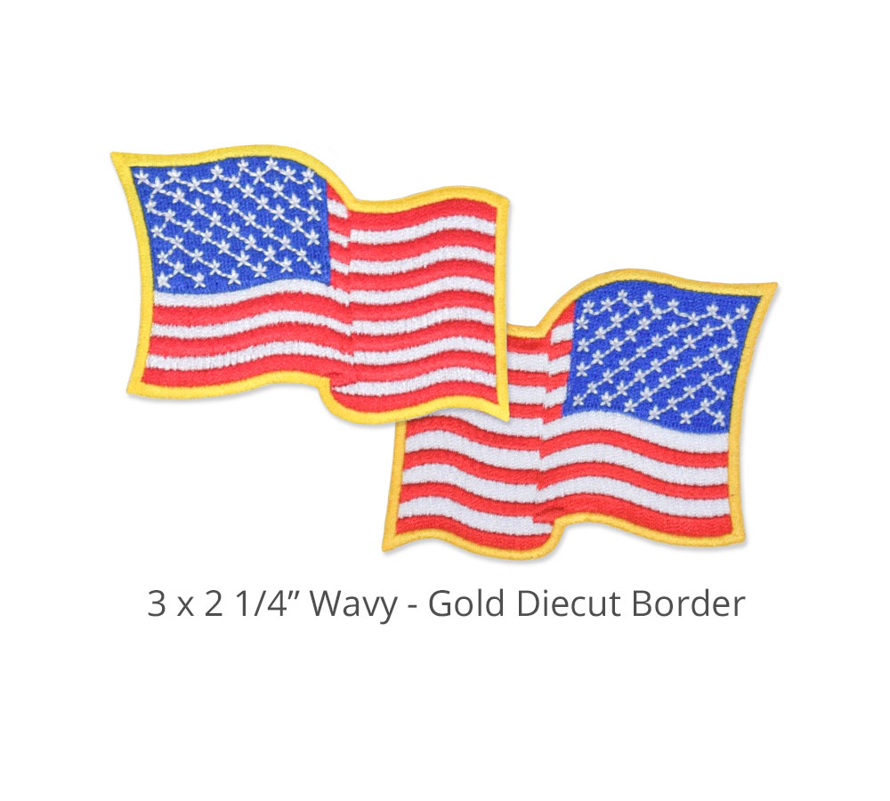 3 x 2-1/4 Wavy w/ Gold Border